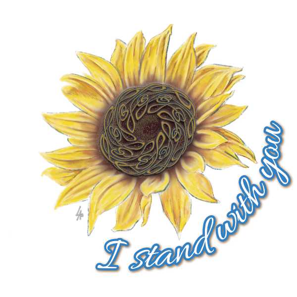 sunflower digital painting for Ukraine