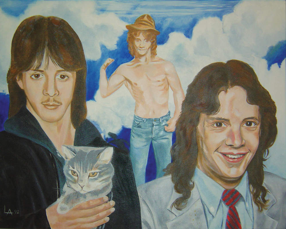 Oil painting collage of David in three ages