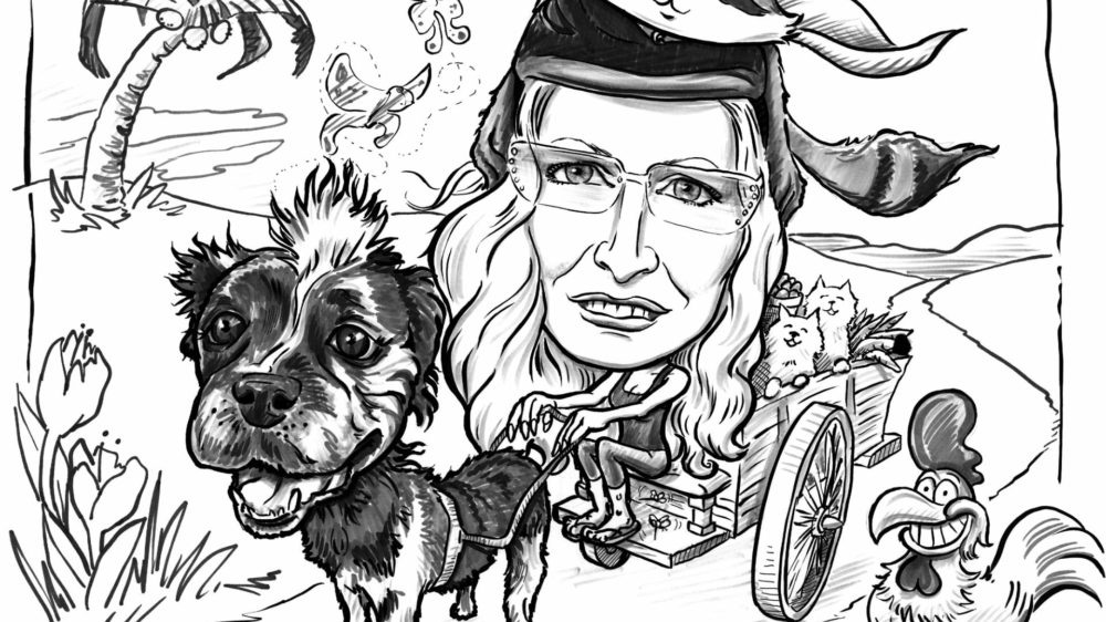 Cuyler_lady-caricature with animals
