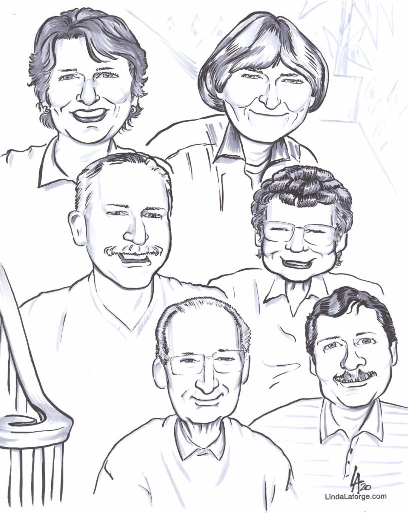 Caricature of Family of six