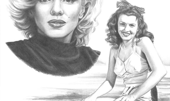 Then and Now portrait of Marilyn Monroe