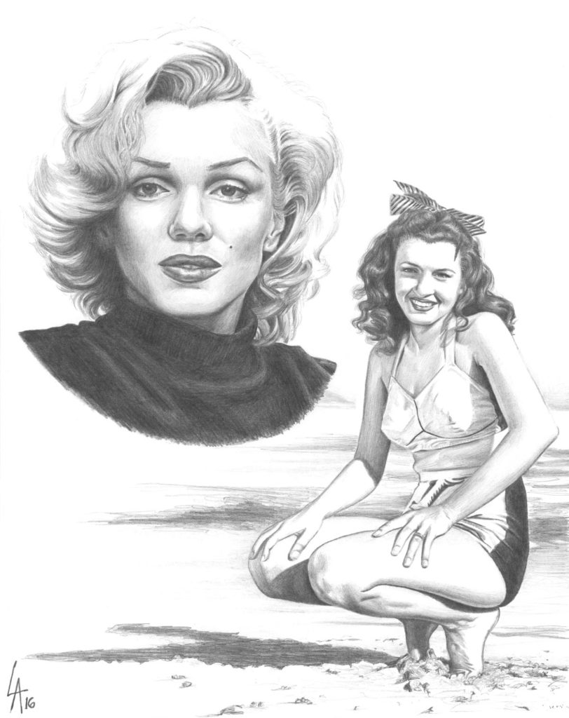 Then and Now portrait of Marilyn Monroe