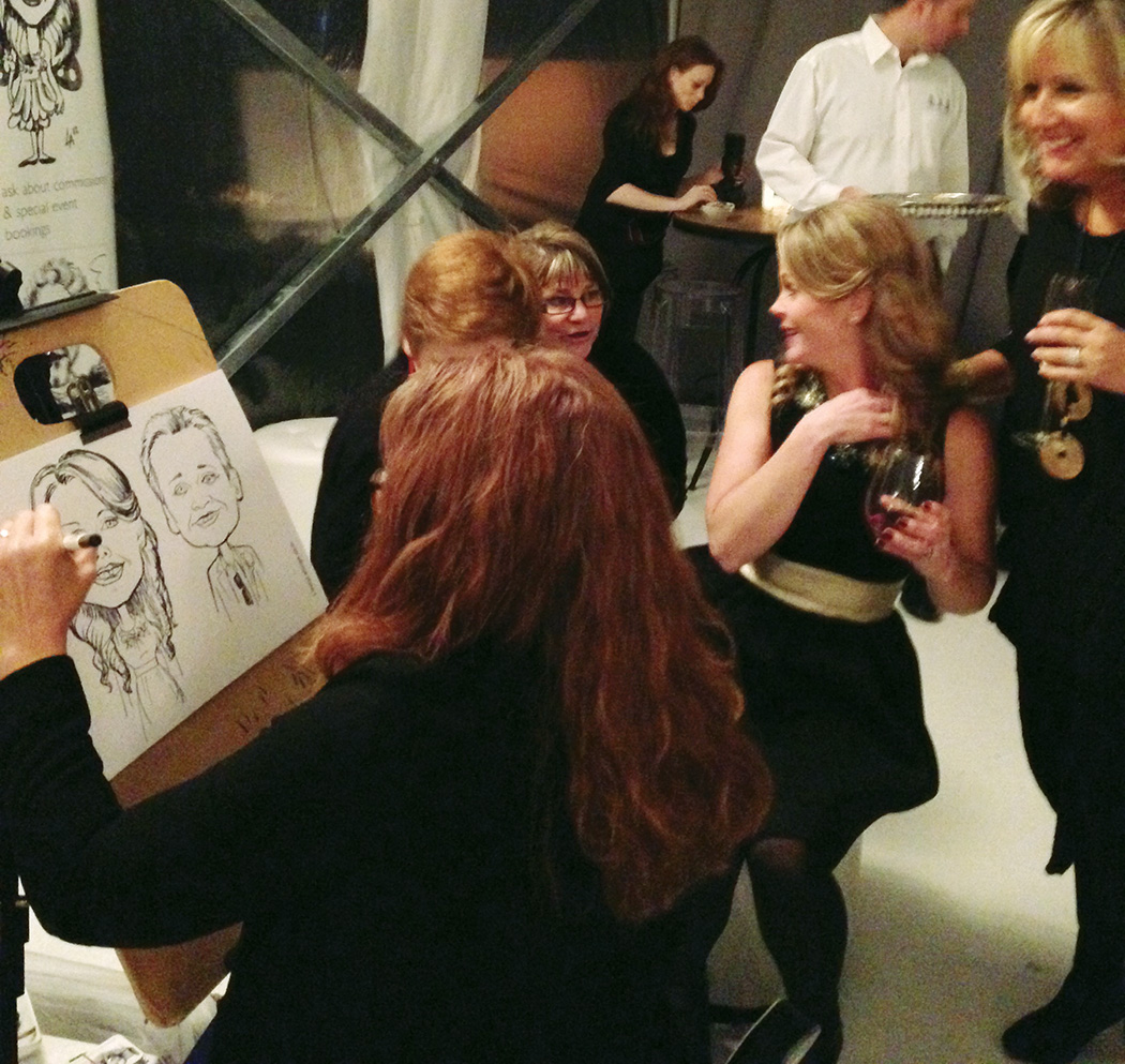caricature drawing at wedding