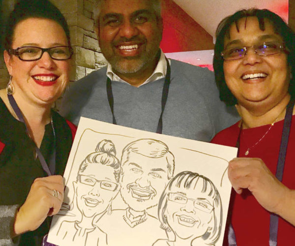 Caricature drawing on the spot at christmas work party