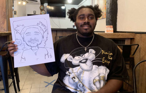 Caricature drawing on the spot at Culture Days