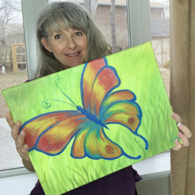 butterfly painting for paint night