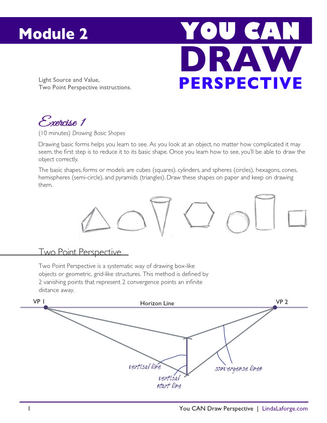 Perspective Drawing online course workbook module 2