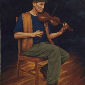 Original Acrylic panting of a Fiddler fro Goderich Celtic fest