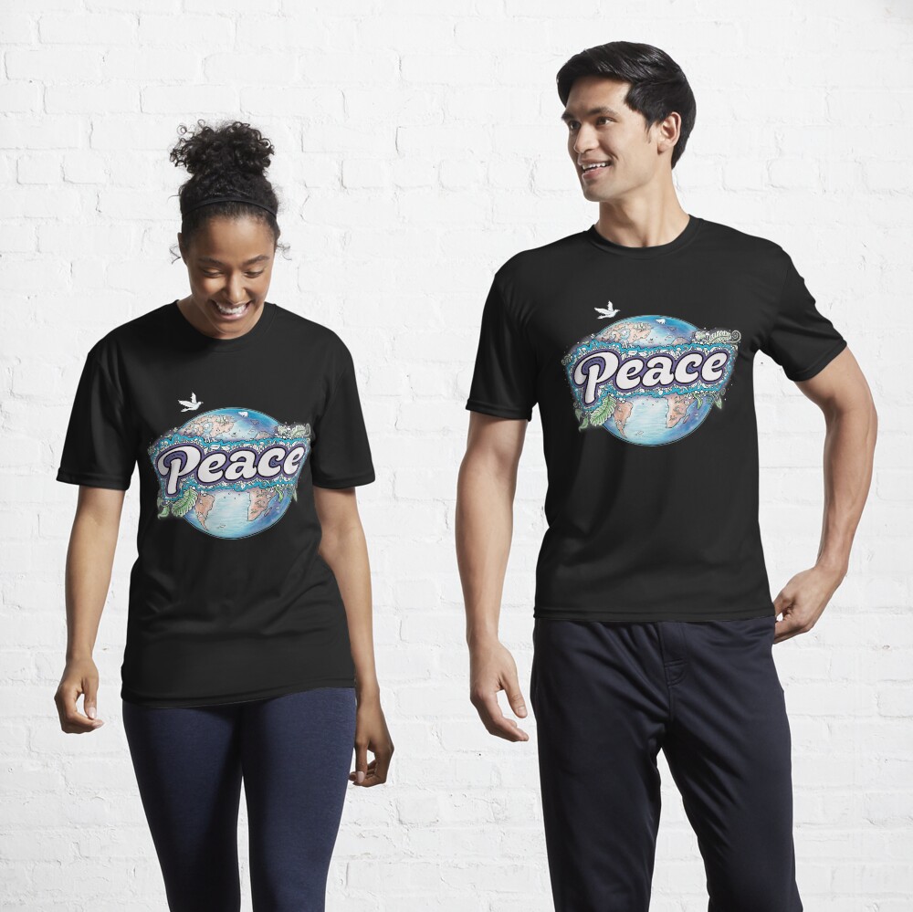 Peace-on-Earth-active-t-shirt Couple sowing the world they dream of peace on earth