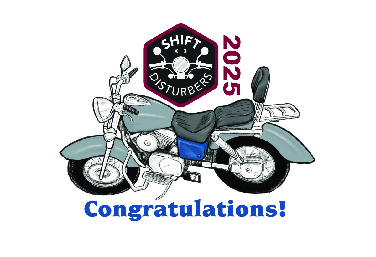 design using digital illustration of motorcycle for plaque