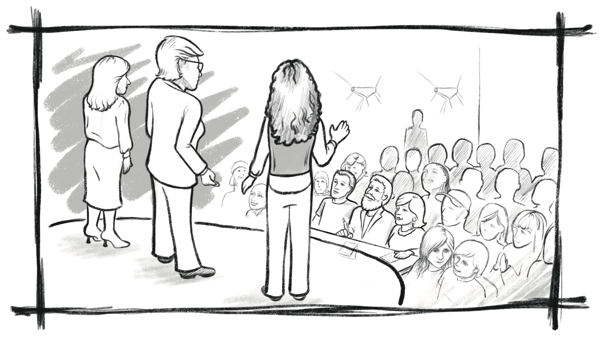 Digital illustration for keynote slide for the director of Social Innovation, Research, Innovation and Entrepreneurship