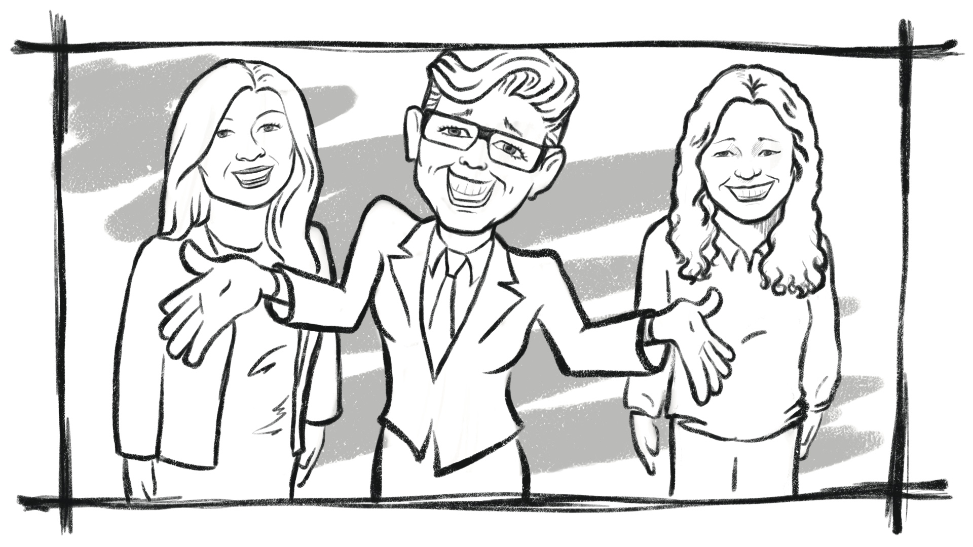 Digital illustration for keynote slide for the director of Social Innovation, Research, Innovation and Entrepreneurship