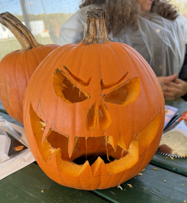 Jack O'Lantern pumpkin carving by student
