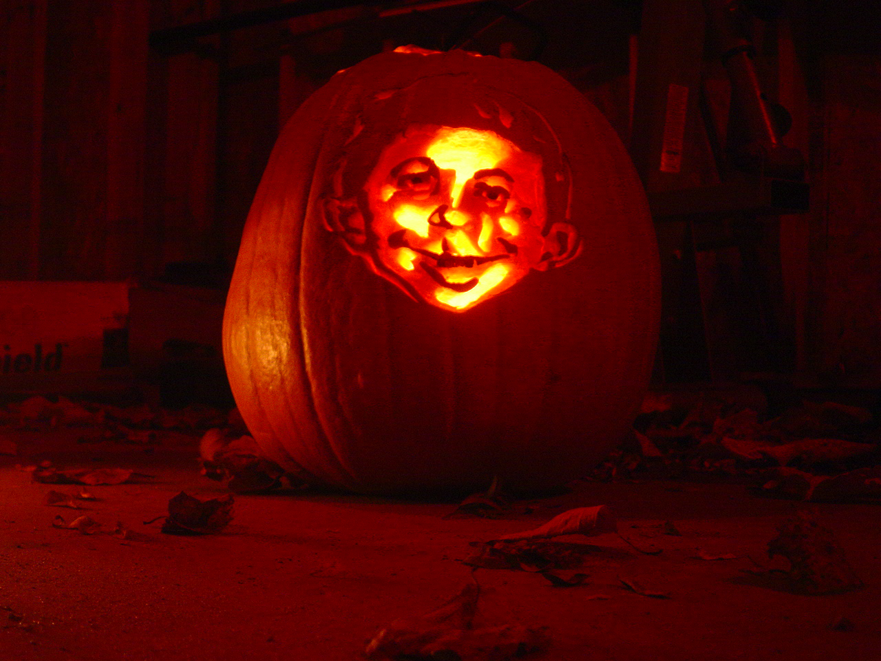 pumpkin etching - mad magazine guy