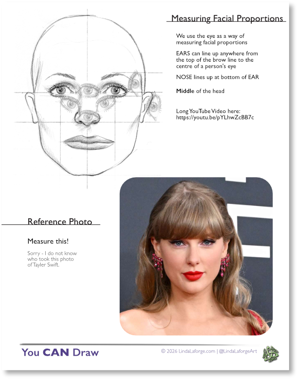 How to draw a face, facial proportions reference material for free